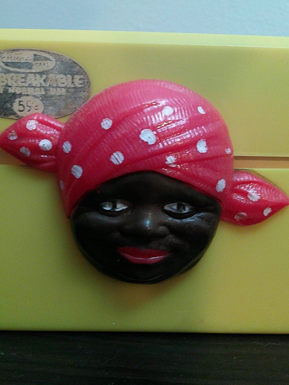 VTG Black Americana Yellow Recipe Box & Porcelain Aunt Jemima Thimble - Picture 10 of 14